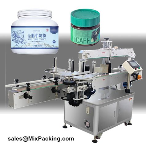 Automatic Round Bottle Labeling Machine For Jar Dried Fruits Round Bottle Auto Sticker, Square Bottle, Box Tops, Packing Machine, Dried Fruits, Powdered Milk, Tin Can, Bottle Labels, Tin