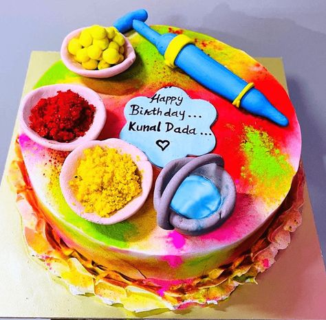 Holi Cake Design, Holi Cake, Bright Birthday Cakes, Cake Designs Images, Festival Theme, Birthday Cakes For Women, Cakes For Women, Birthday Cake Ideas, Holi Festival