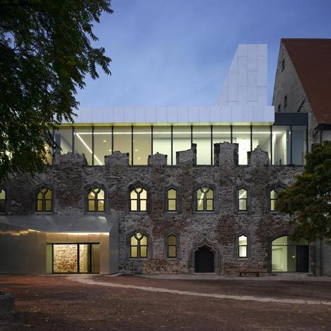 Halle Germany, Architecture Extension, Conservation Architecture, Ruins Architecture, Ruined Castle, Architecture Renovation, Stone Building, Renovation Architecture, New Architecture