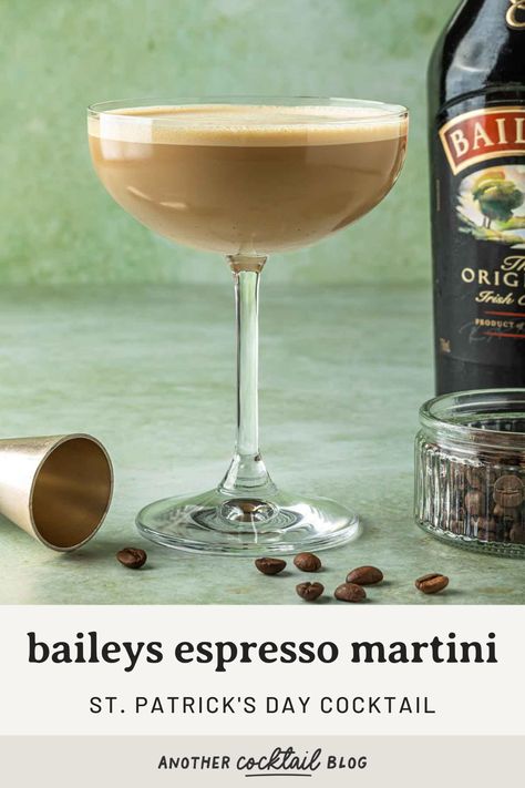 Shake up your new favorite after dinner cocktail, with this Baileys espresso martini. Made with only 4 ingredients, this creamy, caffeinated cocktail transforms the sweet flavors of Irish coffee into an elegant martini. Baileys Espresso, Cotton Candy Martini, Baileys Irish Cream Coffee, Liqueur Cocktails, After Dinner Cocktails, Irish Cream Coffee, Peppermint White, Classic Cocktail Recipes, Easy Cocktail