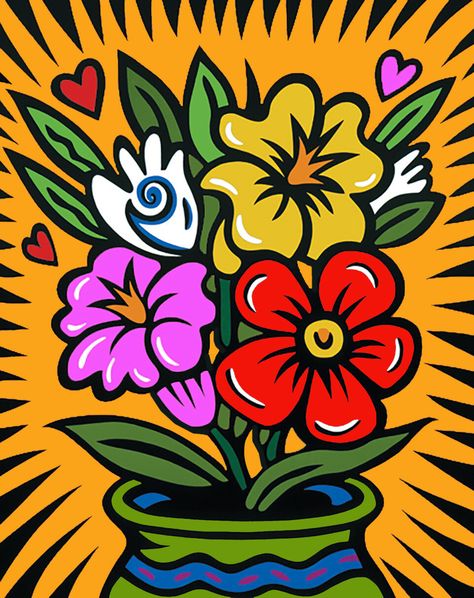 Burton Morris, 7th Grade Art, Pop Art Drawing, Pop Art Canvas, Canvas Drawings, Art Painting Gallery, Pop Art Painting, Flower Art Painting, Tempera