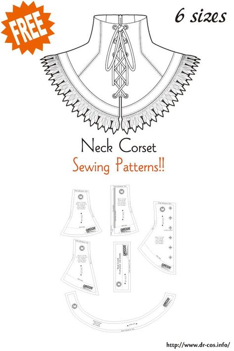 Clothing Sewing Patterns Free, Japanese Sewing Patterns, Corset Sewing Pattern, Neck Corset, Cute Sewing Projects, Corset Pattern, Free Sewing Patterns, Diy Clothes Design, Diy Fashion Clothing