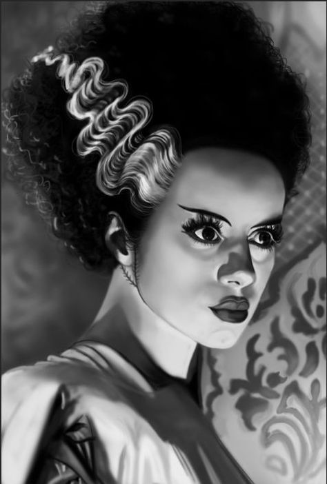 Bride Of Frankenstein, White Photo, Frankenstein, Photo Booth, Google Images, Image Search, Google Search, Black And White, Hair