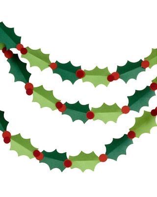 Christmas Paper Garland, Holly Garland, Merry Christmas Images, Holiday Garlands, Christmas Classroom, Origami Crafts Diy, Easy Christmas Crafts, Diy Garland, Paper Garland