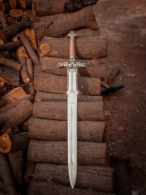 The Conan Destroyer Father's Sword, Atlantean Sword, Conan The Barbarian Replica | eBay Wedding Swords, Conan Barbarian, Barbarian Movie, Vorpal Blade, Knife Template, Movie Replica, Survival Skills Life Hacks, Fantasy Props, Conan The Barbarian