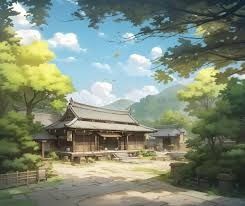 Premium AI Image | anime scenery of a traditional japanese house with a courtyard generative ai Traditional Japanese Architecture Exterior, House With A Courtyard, Tradition Japanese House, Traditional Japanese House Anime, Typical Japanese House, Japanese Edo Period House, Traditional Japanese House, Courtyard House, Japanese House