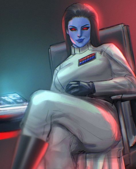 Chiss Star Wars Female, Splitgate Art, Female Chiss Art, Star Wars Empire Art, Star Wars Female Imperial, Star Wars Chiss Female, Star Wars Female Oc, Chiss Female, Star Wars Chiss