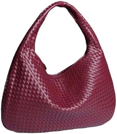 Amazon.com: 2024 Woven Leather Handbags Woven Hobo Bag Top-handle Shoulder Bag, Tote Bags for Women Underarm Handmade Purse (Wine Red) : Clothing, Shoes & Jewelry Woven Leather Hobo Shoulder Bag, Versatile Woven Leather Hobo Bag, Brown Leather Hobo Bag With Woven Details, Chic Woven Leather Hobo Bag For On-the-go, Elegant Red Hobo Bag With Gold-tone Hardware, Red Clothing, Handmade Purse, Handmade Purses, Grad Gifts