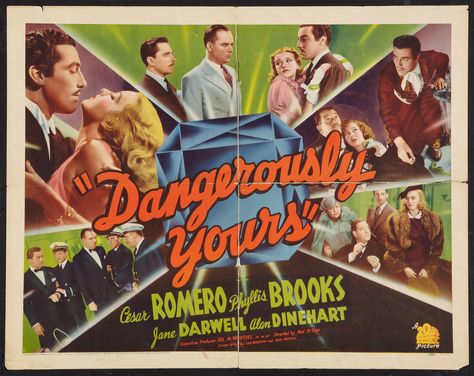 Dangerously Yours 1937, Phyllis Brooks, Dangerously Yours, Roaring 20, Art Things, 20th Century Fox, Gone With The Wind, Lobby Cards, Film Posters