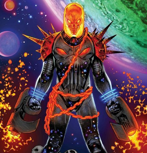 Alternate universe version of the Punisher who took on the powers of Ghost Rider and ultimately served Thanos Cosmic Ghost Rider, Ghost Rider, A Man, Ghost, Castle, Marvel