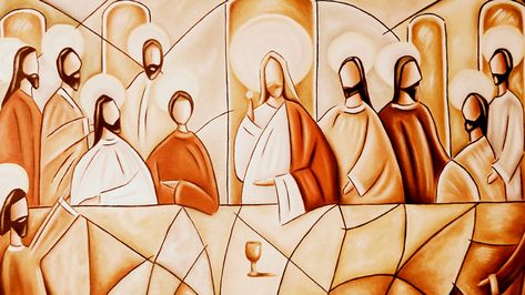 La formación de los Apóstoles Last Supper Art, The Last Supper Painting, Modern Cat Art, Altar Design, Jesus Christ Painting, San Gregorio, Jesus Artwork, Christian Crafts, Faith Art