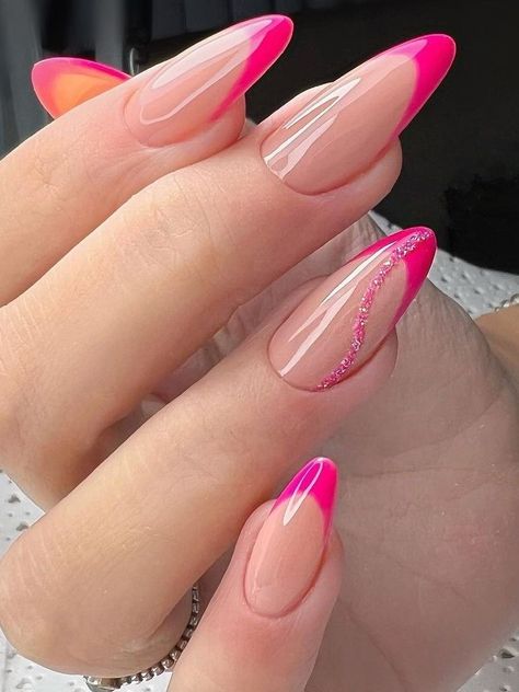 45+ Stylish Pink French Tip Nails You’ll Adore Pink And White, I Hope, Nail Polish, Nails, Pink, Gold, White