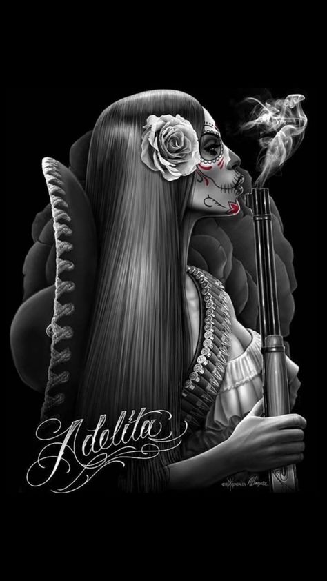 David Gonzales Art, Chicana Aesthetic, Calaveras Art, Azteca Tattoo, David Gonzalez, Tattoo Graffiti, Sugar Skull Artwork, Mexican Art Tattoos, Latino Art