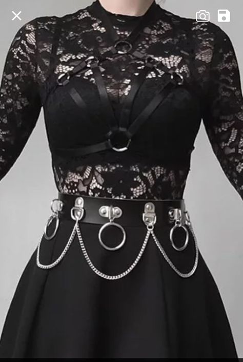 Alt Wardrobe, Gothic Fits, Pentagram Harness, Harness Outfit, Clothing Aesthetics, Dark Outfit, Goth Things, Goth Scene, Count Dracula