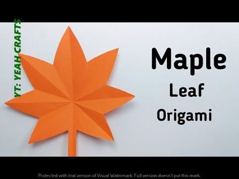 Make a PaperTree Leaf with Kids: A Fun and Easy DIY Origami Leaves Easy, Leaf Origami Paper Leaves, Origami Leaf Easy, Origami Leaves Tutorials, Origami Fall Decorations, Maple Leaf Craft, How To Make Leaves Out Of Paper, Paper Coiling, Paper Maple Leaf