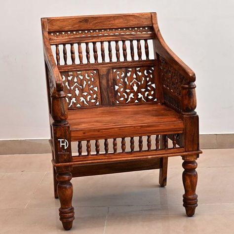 Rajasthani Look, Rajasthani Design, Living Room Area, Wooden Sofa, Art Interior, Single Sofa, Home Interiors, Furniture Design Modern, New Furniture