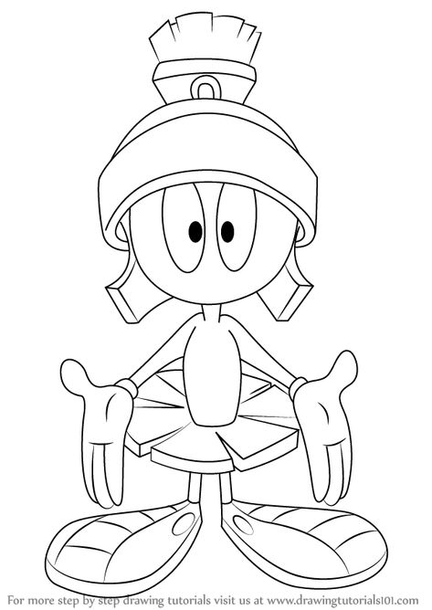 Learn How to Draw Marvin the Martian from Looney Tunes (Looney Tunes) Step by Step : Drawing Tutorials Looney Tunes Characters, Looney Tunes Cartoons, Coloring Pages For Boys, Classic Cartoon Characters, Marvin The Martian, Cartoon Coloring Pages, Disney Coloring Pages, Print Out, The Martian