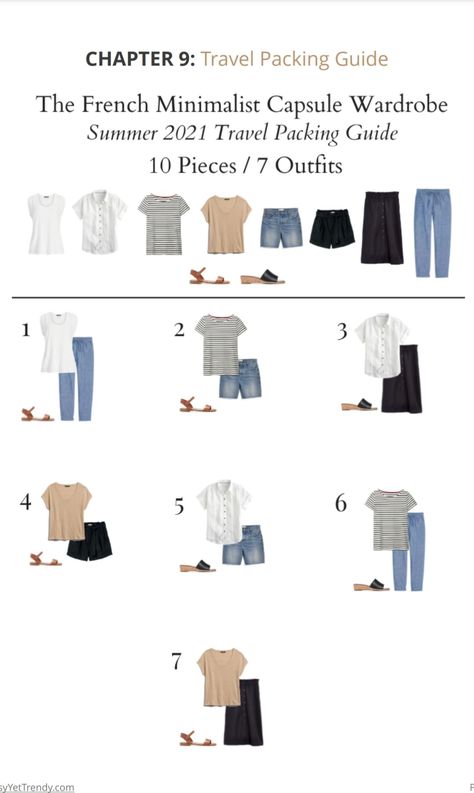 Summer City Break Capsule Wardrobe, Carry On Capsule Wardrobe Summer, Cozumel Outfits, Honeymoon Paris, Travel Capsule Wardrobe Spring, Travel Capsule Wardrobe Summer, Pack Rat, French Inspired Fashion, Chic Capsule Wardrobe