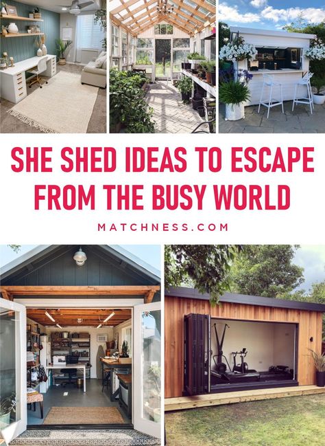 Since the world is getting busier day by day, you need some hours to escape from that crowded times. She shed in your backyard is the answer. This place can be used for yoga, listening to the music you like, or reading any book you want. #sheshedideas #backyardshedideas #backyarddeseignideas Book Shed, She Shed Ideas, Shed Ideas, Backyard Sheds, Backyard Shed, She Sheds, Day By Day, She Shed, Backyard Decor