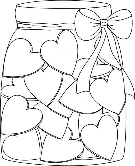 Colored Mason Jars, Redwork Embroidery, Valentine Coloring, Digi Stamp, The Fringe, Digi Stamps, Applique Patterns, Coloring Book Pages, Coloring Pictures