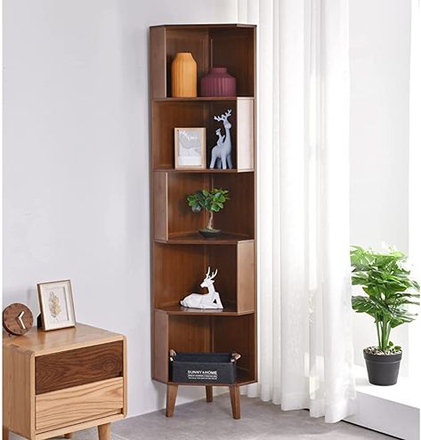 Corner Shelf Ideas, Corner Shelf Design, Corner Bookshelf, Corner Furniture, Corner Bookshelves, Small Bookshelf, Home Office Kitchen, Bookshelf Storage, Living Room Corner