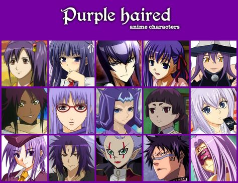 Purple haired anime characters by jonatan7.deviantart.com on @DeviantArt Purple Hair Anime Characters, Purple Haired Anime Characters, Characters With Purple Hair, Purple Hair Anime, Short Purple Hair, Girl With Purple Hair, Anime Purple Hair, Anime Hair Color, Hulk Character