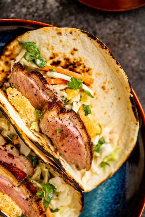 Duck tacos recipe from Miss Allie’s Kitchen | Slayer Duck Calls Teal Duck Recipe, Duck Tacos Recipe, Duck Tacos, Citrus Marinade, Wild Duck, Duck Calls, Wild Game Recipes, Venison Recipes, Duck Recipes