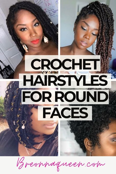 Black Hairstyles For Round Faces, Best Crochet Hair, Hair Styles For Round Faces, Crochet Hairstyles, Curly Crochet Hair Styles, Vacation Hairstyles, Crochet Braid Styles, Crochet Braids Hairstyles, Braids For Black Women