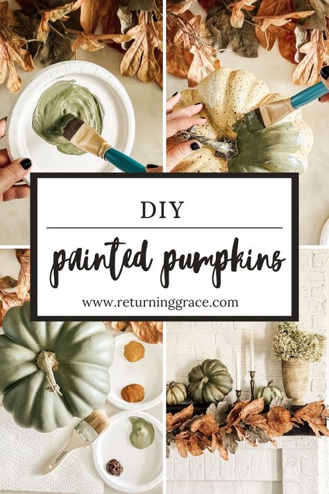 Create stunning fall decor by painting faux pumpkins. Learn tips and tricks for a budget-friendly seasonal refresh. Painting Fake Pumpkins, Painting Faux Pumpkins, Acrylic Paint Easy, Fake Pumpkins, Paint Easy, Easy Decor, Accent Colors For Gray, Colorful Paintings Acrylic, Faux Pumpkins