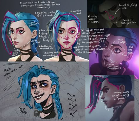 Arcane Faces Study, Arcane Eyes Tutorial, Arcane Art Style Sketch, Arcane Artstyle Tutorial, Arcane Art Study, Arcane Face Study, Arcane Style Study, Arcane Makeup Tutorial, Isha Arcane Reference