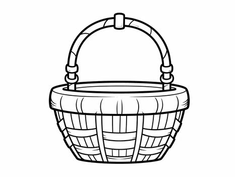 illustration of Cute and cheerful basket drawing Basket Coloring Page, Mandala Turtle, Basket Drawing, Picnic Baskets, Fruit Baskets, Different Art Styles, Fantasy Fairy, Ways To Relax, Fruit Basket