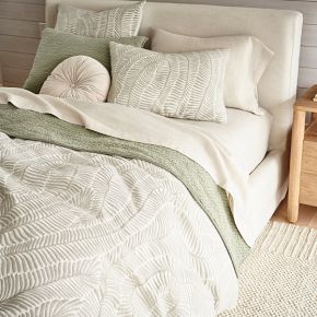 Trailing Fern Matelasse Duvet Cover & Shams Bedding Trends, Slipcover Bed, West Elm Kids, Modern Outdoor Furniture, Wooden Slats, Window Shades, Botanical Pattern, King Duvet, Queen Duvet