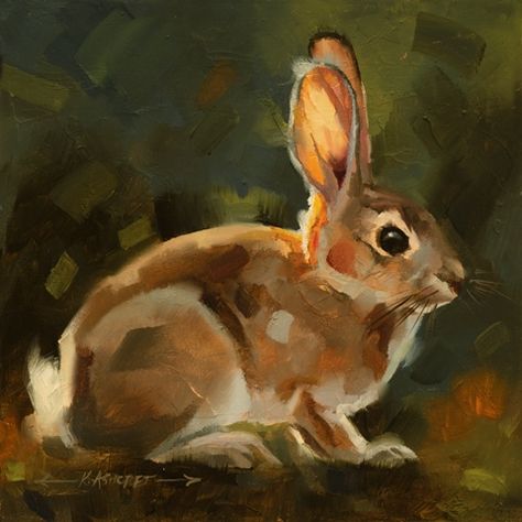 Rabbit Painting Acrylic, Painting Bunny, Cottontail Rabbit, Jackson Hole Art, Sculpture Jewelry, Animal Paintings Acrylic, Dog Portraits Painting, Oil Painting Inspiration, Bunny Painting