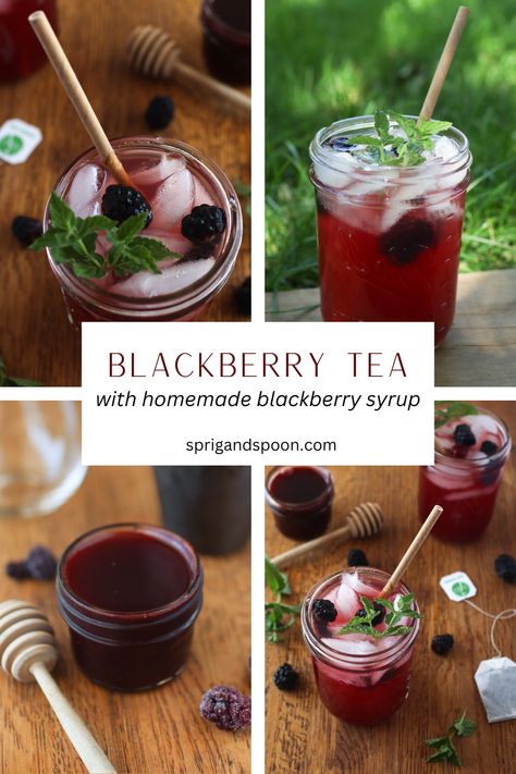 This refreshing blackberry tea is the perfect summer beverage to cool off! Made with fresh blackberry syrup and tasty iced tea, this delicious drink is easy to make and perfect for tea parties, bridal showers, or casual lunches and dinners! Blackberry Tea Recipe, Blackberry Tea, Blackberry Syrup, Tea Cup Party, Seasonal Eating, Teacup Crafts, Iced Tea Recipes, Refreshing Food, Eat Seasonal