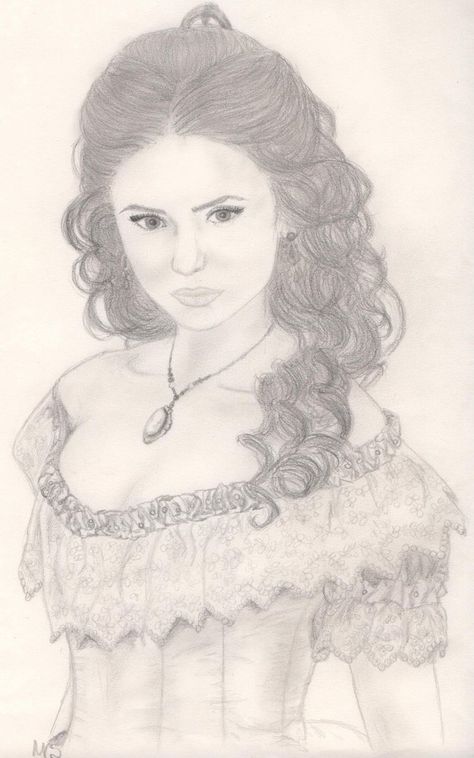 Katherine Pierce Sketch, Tvd Drawings, Vampire Diaries Outfits, The Vampire Diaries Characters, Vampire Diaries Poster, Eye Illustration, Vampire Diaries Guys, Vampire Diaries Wallpaper, Disney Art Drawings