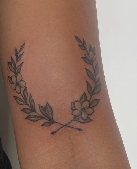 Laurel Flower Tattoo, Running Tattoos, Laurel Tattoo, Laurel Wreath Tattoo, Laurel Flower, Running Tattoo, Wreath Tattoo, Laurel Crown, Vine Tattoos