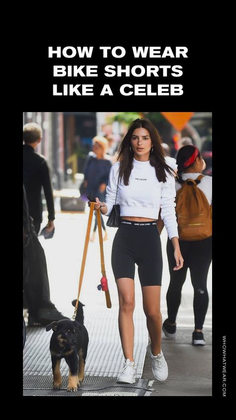 How to wear the bike shorts trend like a celebrity Bicycle Shorts Outfits, Biking Shorts Outfit, Bike Shorts Outfit Summer, Cycling Shorts Outfit, Bike Shorts Outfit, Exercise Clothes, Bike Pants, Kim Kardashian West, Bicycle Shorts