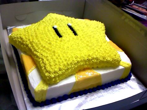 Mario Star Cake, Mario Star, Star Cake, Mario Party, Mario Kart, Sheet Cake, 6th Birthday, Super Mario Bros, 5th Birthday