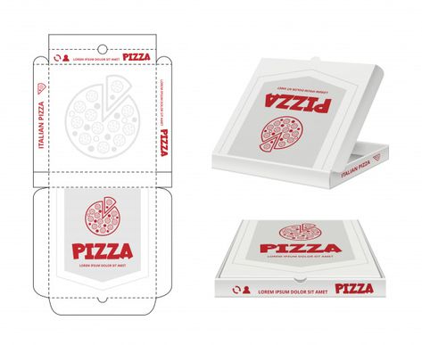 Diseño de caja de pizza. desenvolver el ... | Premium Vector #Freepik #vector #comida Pizza Box Template, Pizza Box Packaging, Pizza Box Design, Box Packaging Templates, Box Design Templates, Free Label Templates, Make Your Own Labels, Unique Pizza, Types Of Pizza