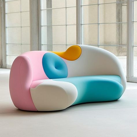 Karim Rashid (@karim_rashid_official) • Instagram-foto's en -video's Karim Rashid Products, Karim Rashid Furniture, Karim Rashid Interior, Curved Couches, Karim Rashid Design, Bachelor Pad Decor, Curved Couch, Weird Furniture, Unusual Furniture