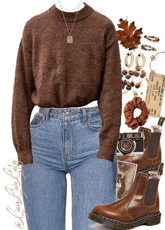 Libra Fall Outfits, Cute Outfits For Women In Their 40s, Brown Comfy Outfit, Cute Fall Outfits Aesthetic 2024, Fall Outfits Gen Z, Bookseller Outfit, Soft Natural Fall Outfits, Fall Outfits 90s Inspired, Fall Barista Outfit