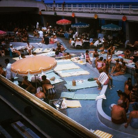 Vintage Photo 1960s Cruise Ship Pool | Flickr - Photo Sharing! Old Cruise Ship Aesthetic, Vintage Cruise Ship, Cruise Pics, Vintage Places, Vintage Cruise, Ship Travel, Cruise Party, Collage Elements, Night Set