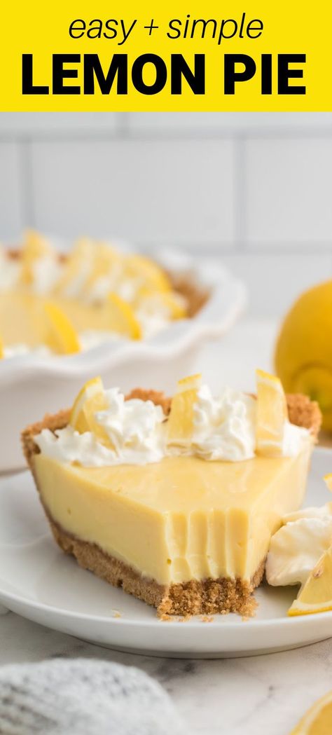 Lemon Cream Pie With Graham Cracker Crust, Lemon Key Pie, Creamy Lemon Tart, Easy Pies With Graham Cracker Crust Simple, Lemon Tart Pie, Grahman Cracker Crust Recipe Pie Easy, Easy Lemon Pie Recipes, Easy Lemon Desserts 3 Ingredients Simple, Lemon Dessert With Graham Cracker Crust