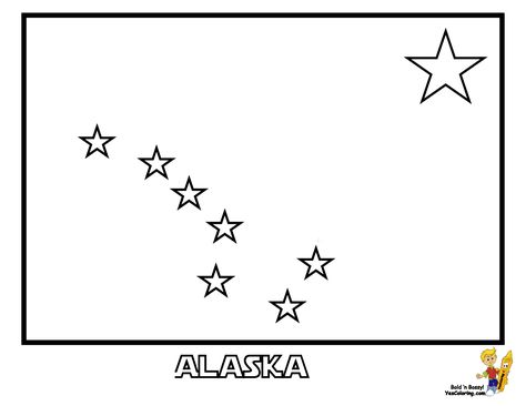 Alaska state flag Alaska Flag Tattoo, Flag Gif, Indian Skull Tattoos, Alaska Flag, Flag Drawing, Paw Logo, Indian Skull, Best Flags, Flag Coloring Pages