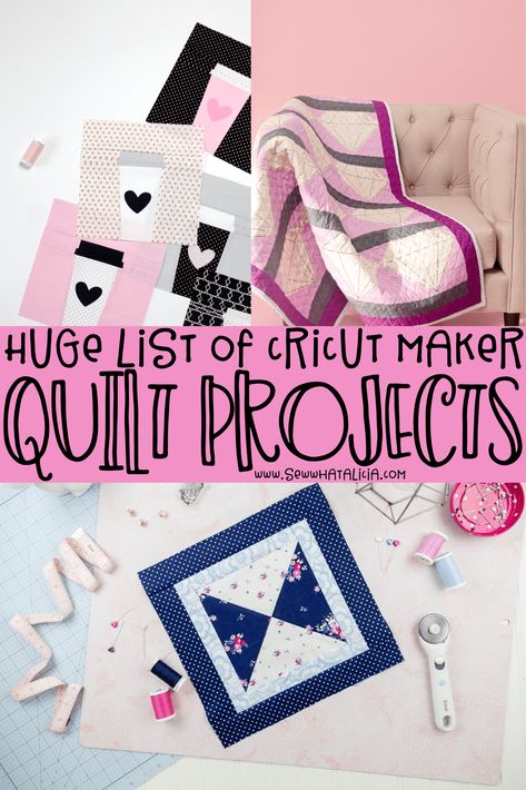 Cricut for Quilting: Huge list of quilting projects using the Cricut Maker. Click through for tons of great projects plus tips and tricks. | www.sewwhatalicia.com Cricut Fabric Projects Patterns, Cricut Quilting Projects, Cricut Sewing Projects, Cricut Quilts, Cricut Sewing Patterns, Cricut Fabric Projects, Cricut Quilting, Cricut Fabric, Owl Coasters