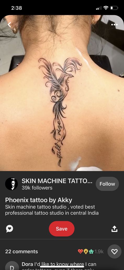 I Rise Tattoo, Still I Rise Tattoo, Rise Tattoo, Rising Phoenix Tattoo, Phoenix Tattoo Feminine, Tattoos For Women Half Sleeve, Still I Rise, Spine Tattoo, Phoenix Tattoo