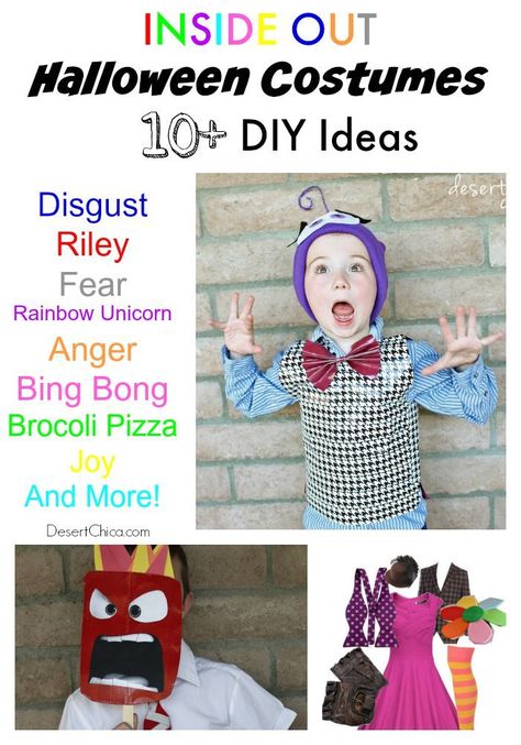 Do you want to be a character from the coolest animated film of 2015? I've brainstormed a HUGE list of Inside Out Costume ideas and am sharing them with you! Joy Inside Out Costume, Inside Out Halloween, Inside Out Fear, Sew Costume, Joy Costume, Purim Costume, Inside Out Joy, Disney Costumes For Kids, Fear Inside Out