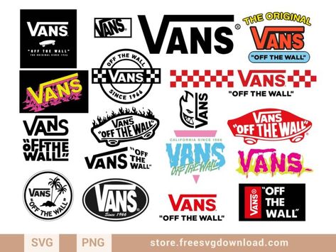 Vans Svg, Logo Svg Free, Sports Brand Logos, Checkerboard Vans, Van Wall, Fashion Logo Branding, Logo Bundle, New Vans, Vans Logo