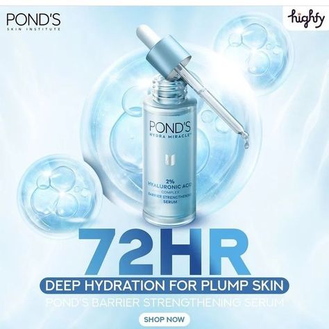 Ponds Hydra Miracle Barrier Strengthening Serum with Hyaluronic Acid 💁🏻 ✅ Now: Rs.969 || ❌Was: Rs.1100 (12% Off) 🎆 Use code "GETHIGHFY200" for free delivery!! 💁🏻SHOP at 🔗bit.ly/highfypk (link in bio too) #highfysale #pondsskincare #skintreatment #skincare #hyaluronicacid #faceserum #brighteningserum #glowserum #skincareroutine #skinbrightening #MAHB10 #BeautificationZone Ponds Skin Care, Beauty Science, Skin Care Packaging, Hyaluronic Serum, Power Points, Cosmetic Design, Hyaluronic Acid Serum, Gel Moisturizer, Brightening Serum