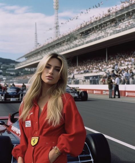 Female Racer Aesthetic, Red Bull Jacket, October Dinner, Race Car Girls, Formula 1 Girls, Female Race Car Driver, Ferrari Girl, Female Racers, Halloween Costum